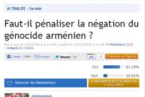 Le Figaro: 80% for criminalization of denial of Genocide 