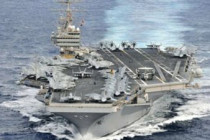 US aircraft carrier passes through the Strait of Hormuz