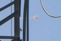 Military helicopter shot in Damascus