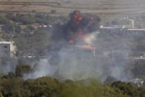 Syrian fighter jet on Monday bombed a rebel-held area