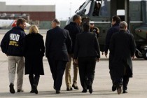 President Obama takes a helicopter tour over New York