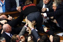 New Ukraine parliament packs punches-literally in first session