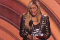 Tamar Braxton cries during 2013 Soul Train Awards acceptance speech