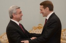 President Serzh Sargsyan receives Russian State Duma speaker Sergey Naryshkin