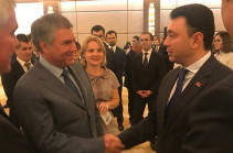 Armenian NA’s vice speaker meets chairman of Russian State Duma