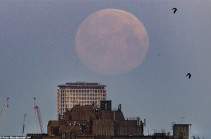 The 'worm' supermoon lights up night skies around the world and will only get brighter as it reaches its peak tonight