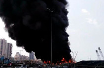 Big fire at Beirut port rattles residents a month after huge explosion