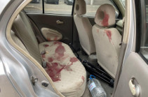 Car transporting wounded journalists (photos)