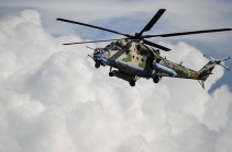 Russian MI-24 helicopter shot down from portable anti-aircraft missile system