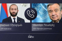 Արարար Միրզոյանը ՄԱԿ գլխավոր քարտուղարի հետ հեռախոսազրույցում կարևորել է Արցախ և Լաչինի միջանցք փաստահավաք առաքելություն գործուղելու հարցը