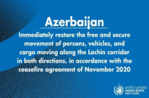ՄԱԿ-ի փորձագետները կոչ են անում Ադրբեջանին վերացնել Լաչինի միջանցքի շրջափակումը և կանգնեցնել հումանիտար ճգնաժամը Արցախում