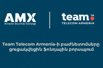 Team Telecom Armenia-ի բաժնետոմսերը դարձան ազատ շրջանառելի` ցուցակվելով Հայաստանի ֆոնդային բորսայում