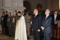 Armenian, Artsakh Presidents attend Divine Liturgy in Shoushi