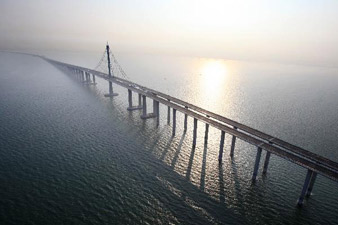 China opens world's longest sea bridge