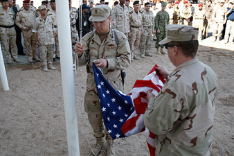 U.S. flag lowered in Baghdad