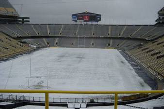 Snowstorm becomes an obstacle for football