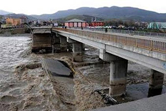 Bridge collapsed in Turkey