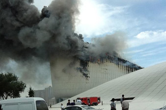 Center after Heydar Aliyev is on fire