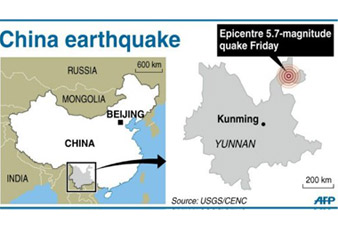 Earthquakes hit China