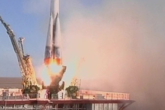 Sochi Olympic torch blasts off into space