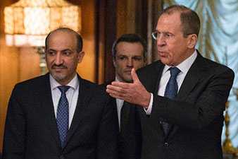 Lavrov meets with Syrian National Coalition chief