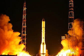 Russian proton rocket launches carrying two telecoms sats