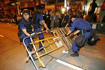 Hong Kong police clear more protest sites