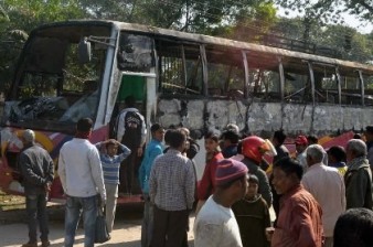 Seven burned to death in Bangladesh bus arson