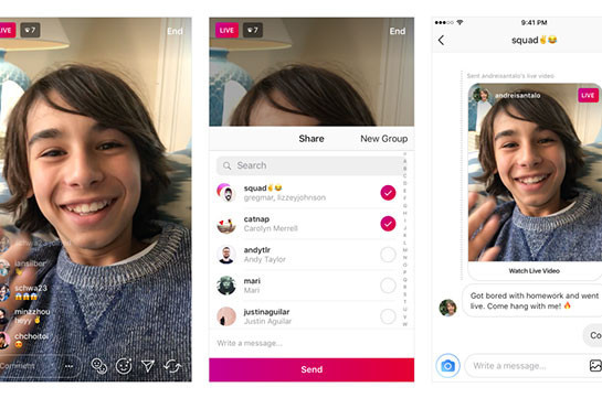 Instagram разрешила делиться трансляциями через сообщения
