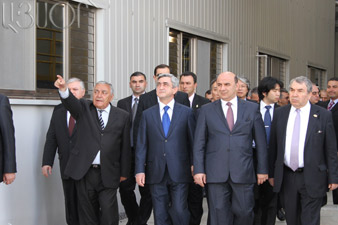 S.Sargsyan at the opening of Yerevan thermal power-station