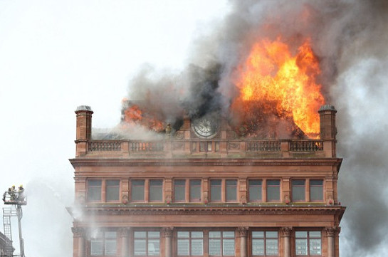 Shoppers are evacuated as Primark store in historic Belfast building is gripped by huge blaze