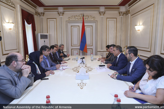 Armenia’s NA chairman receives Iran-Armenia parliamentary friendship group members