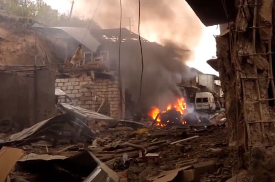 Stepanakert after today's bombardment (video)