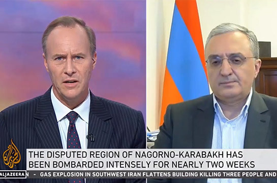 Don’t shift the blame on Armenia or Nagorno-Karabakh: Armenia’s FM to to “Al-Jazeera”