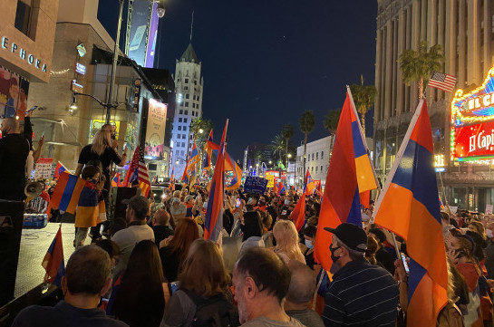 Pro-Armenia protesters shut down part of Hollywood Boulevard amid Nagorno-Karabakh conflict