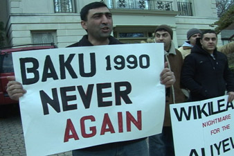 Protest in front of Azerbaijani Embassy in Washington