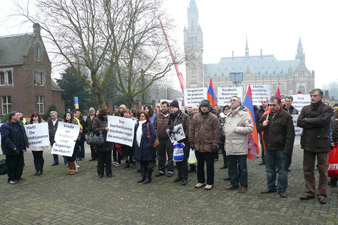 Protest in the Hague in front of embassy of Azerbaijan